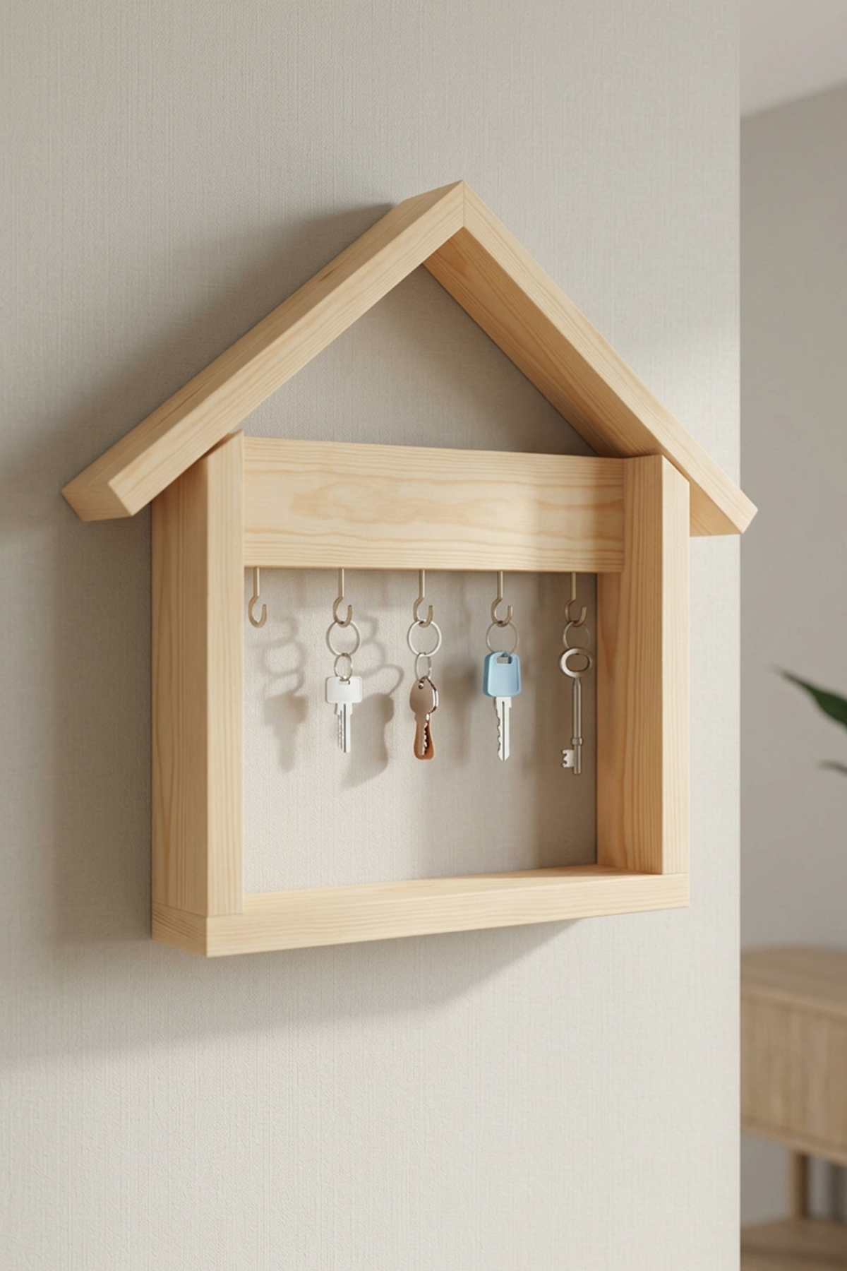 Ev Dizaynlı Dekoratif Doğal Çam Ağacı Anahtarlık