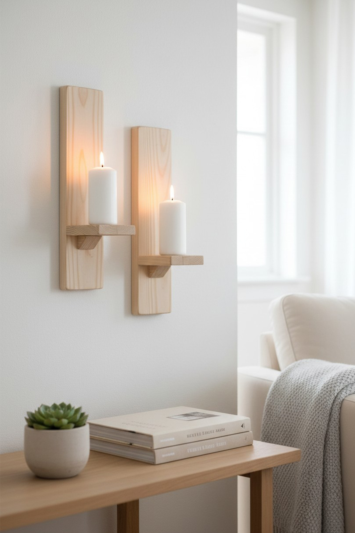 Doğal Çam Ağacı 2'li Mumluk