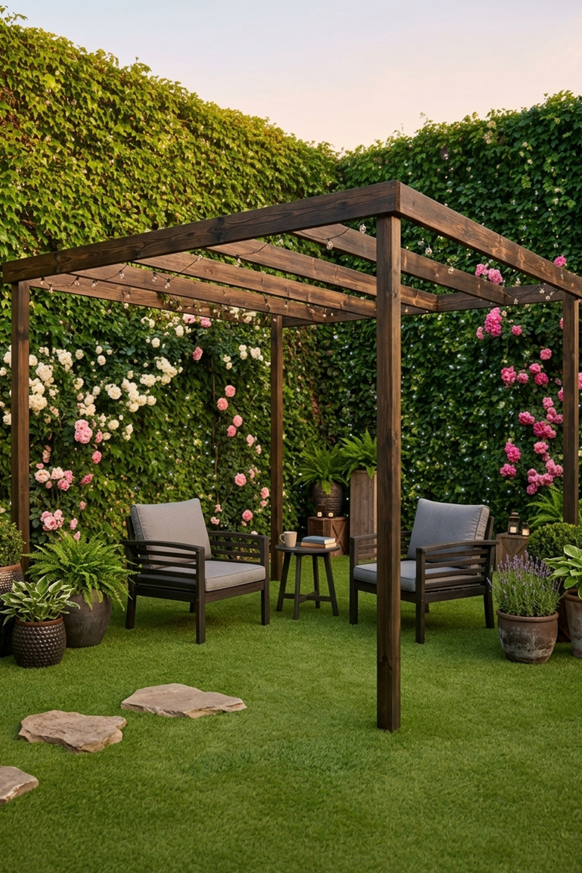 Doğal Çam Ağacı Ahşap Pergole (Yükseklik 250 cm)